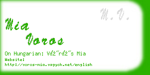 mia voros business card